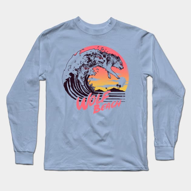 Wolf Beach Long Sleeve T-Shirt by Hillary White Rabbit